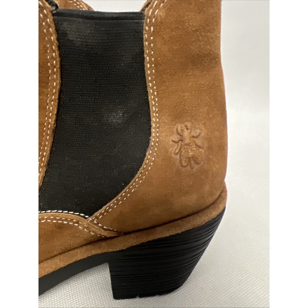 Fly London Wote Chelsea Heeled Boots Womens Ranch Brown Suede Shoes Size 7 - Picture 4 of 11